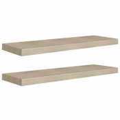 Plutajuce zidne police 2 kom boja hrasta 80 x 23,5 x 3,8 cm MDF