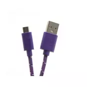 SBOX Kabel USB A-B mikro 1m SBOX bombažna zaščita, vijola USB-1031U