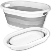 Gockowiak AIDA ovalna zložljiva posoda cm belo-siva COMPACT 25L