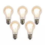 Komplet 5 zatemljivih LED žarnic E27 Kelvin A60 Goldline 8W 806lm 2000-2700K