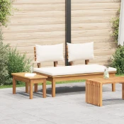 Vrtna klupa i set stolica 2 pcs Krema i smeda