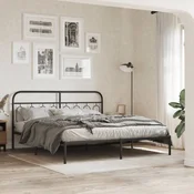 vidaXL vidaXL Kovinski posteljni okvir z vzglavjem črn 193x203 cm, (21251377)