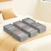 Songmics Set organizatorja omare 6 predalov škatla za shranjevanje 42x30x17 cm siva