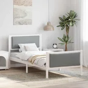Krevetna konstrukcija Svijetlo siva 90 x 200 cm tkanina