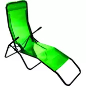 eoshop Zložljiv kovinski vrtni ležalnik 186x60x98 cm, zelen/limeta, nosilnost 100 kg