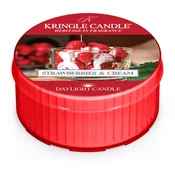 Kringle Candle Strawberries & Cream čajna sveča 42 g