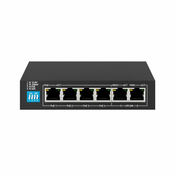 Extralink EUROS V2 | PoE Switch | 4x 100Mb/s PoE/PoE+, 2x RJ45 Uplink 100Mb/s, 60W