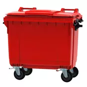 Plasticni kontejner 660l ravan poklopac crvena 3020