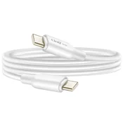 LINQ LinQ, Kabel USB-C na USB-C 4A Power Delivery 80W iz fleksibilnega silikona 1,2m, Bela, (5000191854)