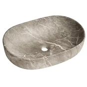 CALEO pultni keramični umivalnik 60x42cm, breccia marmor - Rjava - 60x14x42 cm - Sapho - 24 - Keramika - Lepilo - Drugo - Ovalni/elipsasti - 600 - 140 - 420 - 14