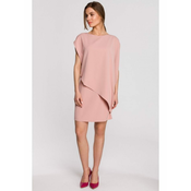 Style Ženska mini obleka Ishilla S262 pudrasto roza XL