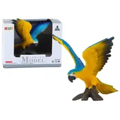 Figurica papige Ararauna Ara 7 cm - modra/rumena