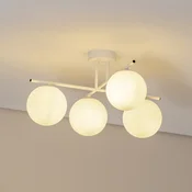 Domiluce Stropna svetilka Aurora, bela, O 50 cm, 4-svetlobna, steklena, E14 - Dnevna soba/jedilnica - Steklo