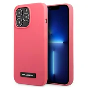 Ovitek Karl Lagerfeld Silicone Plaque za iPhone 13 Pro Max, fuksija
