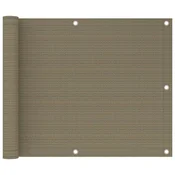 Balkonski zastor smede-sivi 75 x 500 cm HDPE