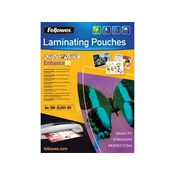 Laminacijska folija, 80 mikronov, A4, SuperQuick, sijajna, 100 kosov, FELLOWES, 100 kosov