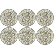 Casa Padrino luxury ceramic plates set of 6 olive green/multicolored A� 40 cm - Handmade & hand painted dinner plates with floral design - Hotel & restaurant accessories - Made in Italy