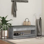vidaXL Haldna klop z blazino s polico Betonsko siva 100 x 38 x 46 cm