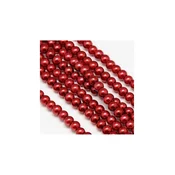 Staklena biserna perla 6 mm crvena niska 90 cm (oko 150 kom)