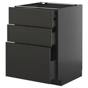 METOD/KNIVSHULT Podstav omr 3lč/2nzk/1sre/1vsk prd, črno siva/Nickebo mat antracitna, 60x60 cm