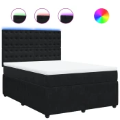 vidaXL vidaXL Box spring posteljni z vzmetnico črn 140x190 cm žamet, (21306998)