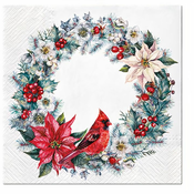 Serviete za decoupage Zasnežen adventni venček - 1 kos