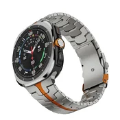 Kovinski pas Techsuit W063 za Samsung Galaxy Watch Ultra 47mm/Galaxy Watch Ultra 2 - titan/oranžen
