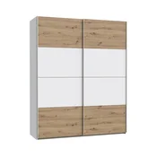 Garderobna omara KARO 170x210 cm bela/hrast artisan