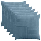 vidaXL Prevleka za blazino 6 pcs ALMELO Modra 55 x 55 cm korduroy