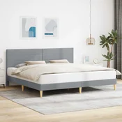 Krevetna konstrukcija Svjetlosiva 200 x 200 cm Tkanina