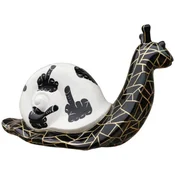 Casa Padrino luxury designer decorative sculpture snail white/black/gold 100 x H. 50 cm - Large decorative figure - XXL decorative sculpture - XXL decorative figure - Luxury XXL figures