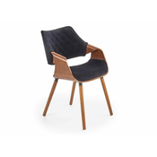 Stol Houston 720 (Oreh + Črna) Črna, Oreh, 77x56x55cm, Blago, Les, Prevleka iz naravnega lesa, Naslonjala za roke