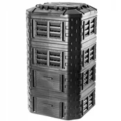 KADAX Modularni vrtni kompostnik 1260 l, celoletni, črn, odporen na zmrzal