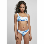 Womens Asymmetrical Ocean White Bikini Tank Top