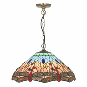 Searchlight 1283-16 - Tiffany luster na lancu DRAGONFLY 1xE27/60W/230V