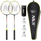 shumee NRZ204-1 aluminij/badminton SET 2 raketi + 3 shuttle + pokrovček za žogice