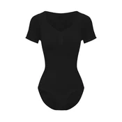 cfab Oblikovanje postave T-Shirt Bodysuit Sculpting Shapewear mit Slip črna