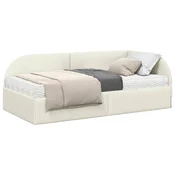 vidaXL vidaXL Kotni okvir postelje z matrico z vzglavjem 2 pcs krema Žamet, (5000155886)
