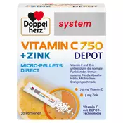 Doppelherz System Vitamin C 750 + Cink Depot , 20 vrečk