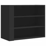 Vidaxl Stenska omarica črna 75x35x60 cm inženirski les