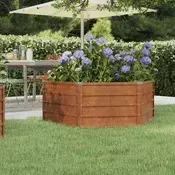 Povišena vrtna gredica boja hrde 129x129x45 cm celik COR-TEN