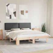 Krevetni okvir s tapiciranim uzglavljem Tamno siva 180 x 200 cm