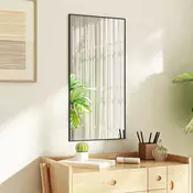 Ogledalo za vrata crno 40 x 80 cm od stakla i aluminija