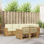 Set vanjskih sofa 7 pcs Bijela i krem 251 x 132,5 x 73 cm