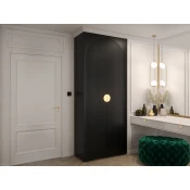 Garderobna omara Hartford 405 (Črna) Črna, Zlata, 237x100x47cm, Vrata omare: S tečaji