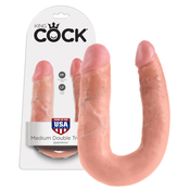 King Cock dvojni dildo (srednji) - naravni