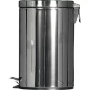Nerjaveči koš za odpadke na pedal 20 l, srebrn