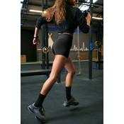Trendyol Black Recovery Waist Reflective Print Detailed Extra Short Knitted Sports Shorts Leggings