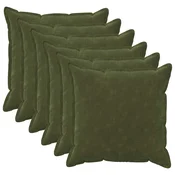 vidaXL Prevleka za blazino 6 pcs HOUTEN Zelena 80 x 80 cm Mikrofibra