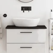 vidaXL Kopalniški pult temno rjav 80x40x2 cm trdna hrastovina